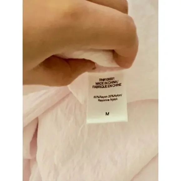 Young Fabulous and Broke Derby Cut Out Poplin Shirt Maxi Dress Pink Medium Crop - Picture 8 of 9